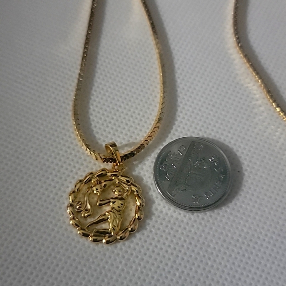AQUARIUS  ZODIAC Sign and Necklace